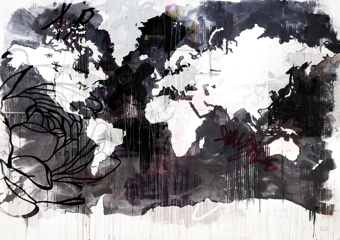 Floral Graffiti World Map