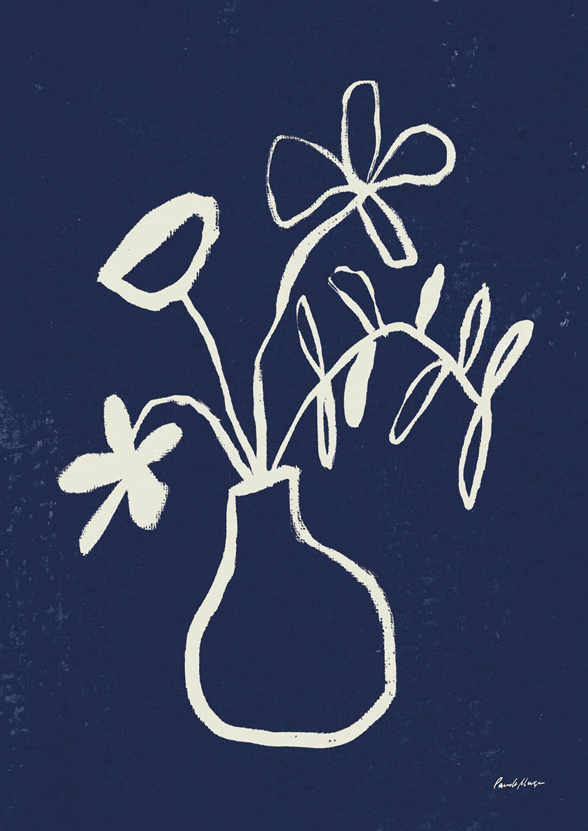 Floral Sketch I Navy