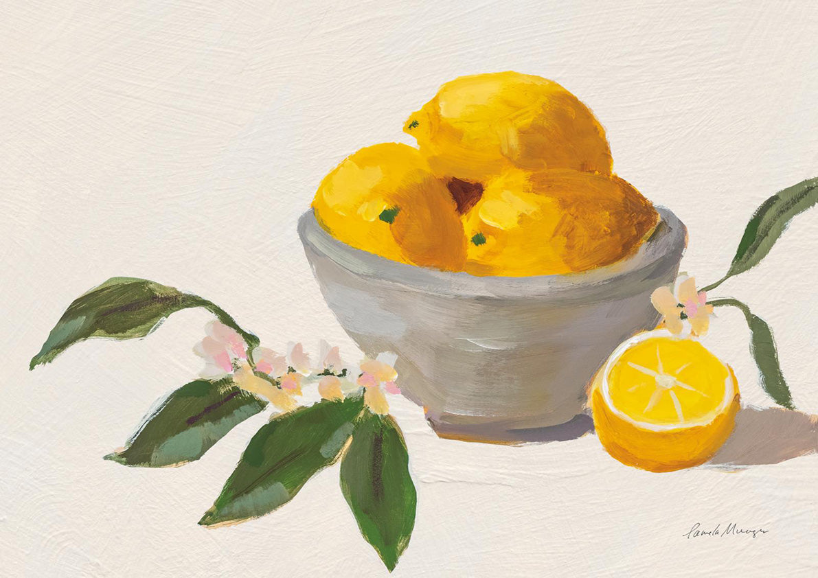 Lemons In Grey Bowl