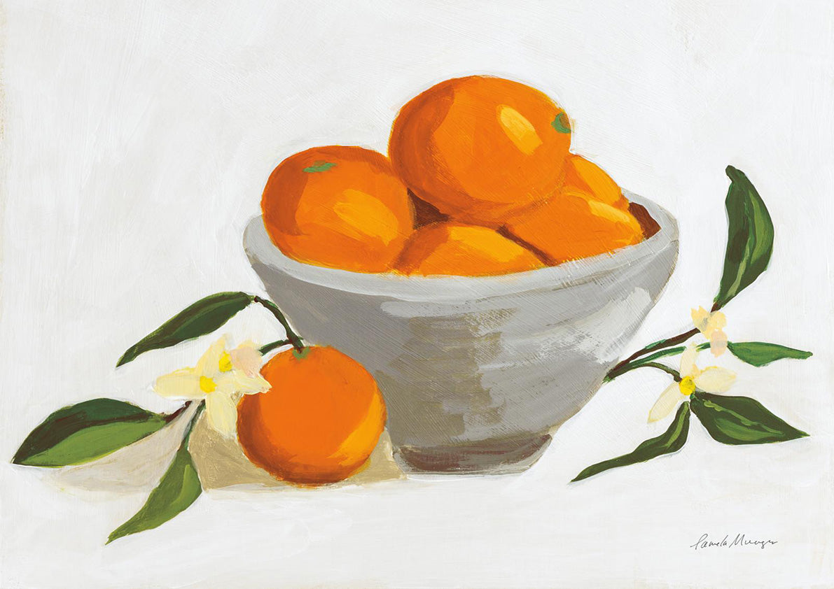 Orange In A Grey Bowl