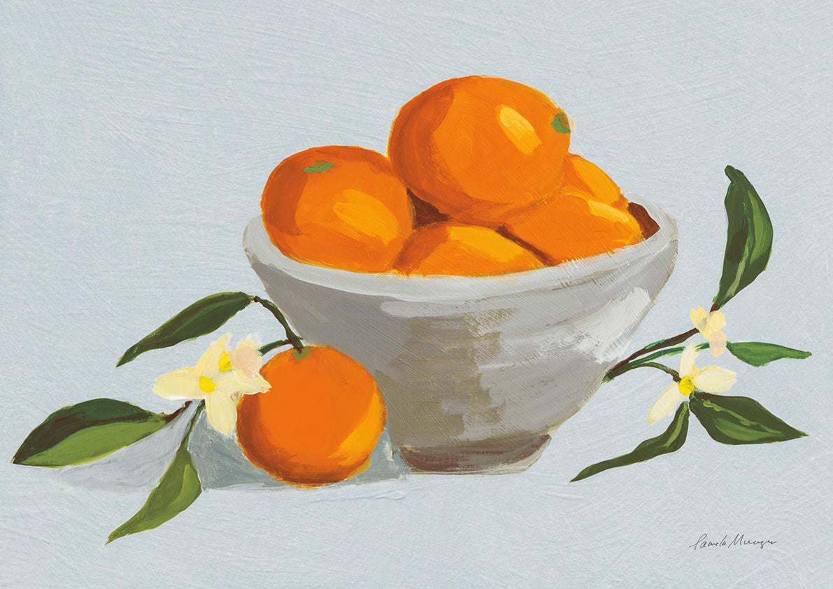 Orange In A Grey Bowl