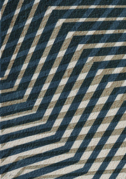 Navy blue and beige zigzag geometric pattern with textured surface