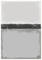 Abstract artwork with two pale grey panels split by a rough dark charcoal horizontal band