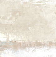 Textured neutral abstract artwork with a cream upper field and soft taupe horizontal band near the base