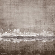 Abstract sepia-toned artwork with faint skyline silhouette and textured surface