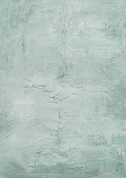Textured sage green plaster abstract artwork with fine cracks and raised surface detail