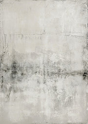 Abstract artwork of weathered plaster texture in off-white and grey with charcoal patina