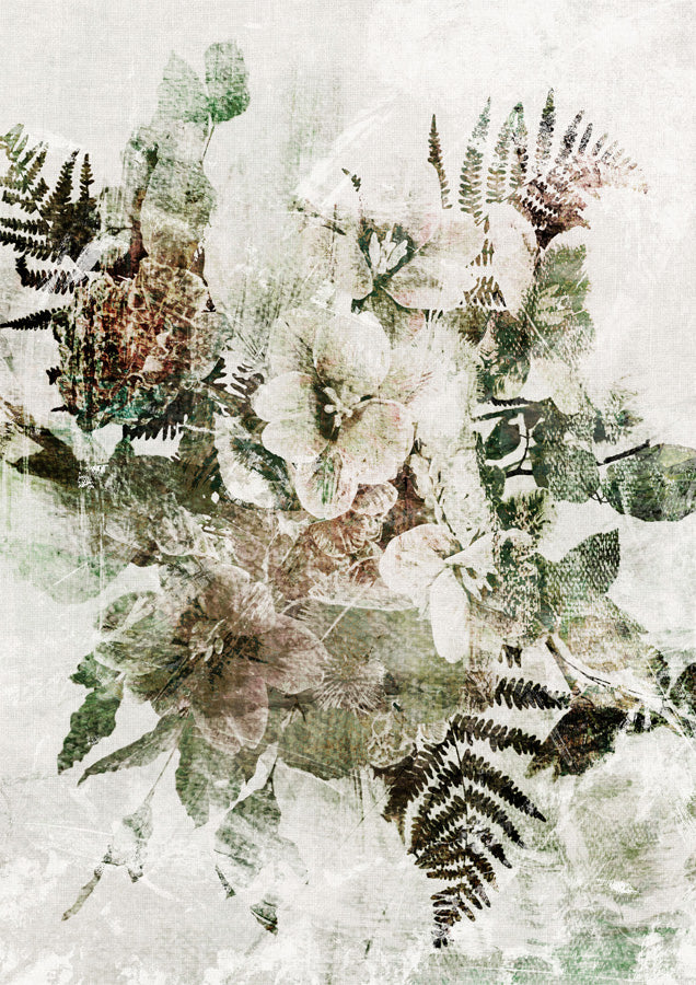 Green Grunge Floral