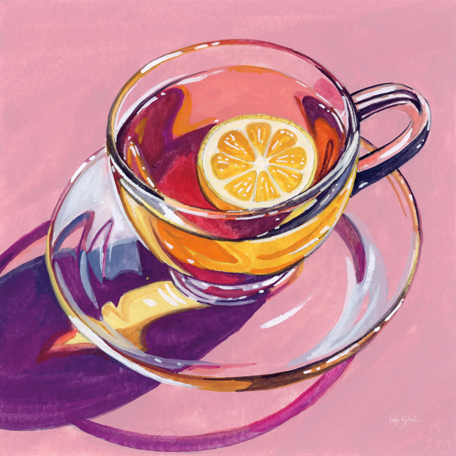 Clear Cup Of Tea With Lemon