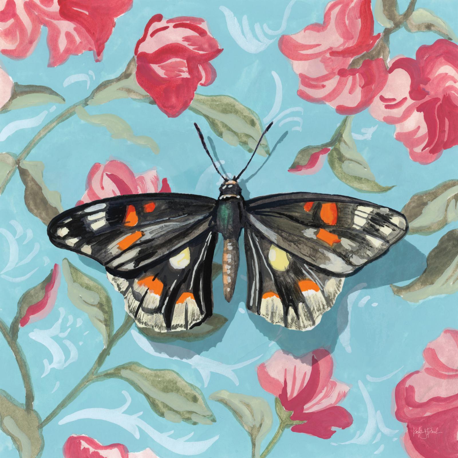 Moth On Floral Pattern No Shadow