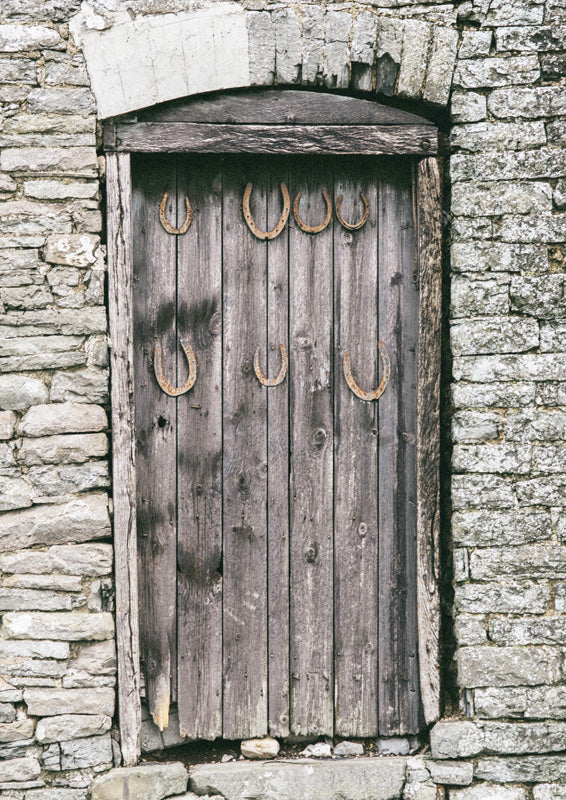Horseshoes On Barn Door
