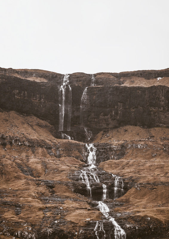 Rugged Landscape With Waterfall