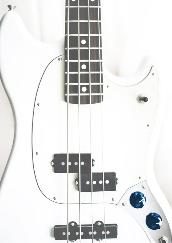 White Guitar Blue Knobs