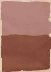 Abstract painting with dusty rose band above burnt sienna band and visible brushstroke texture