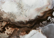 Abstract marbled artwork in sepia and brown tones with organic flowing texture